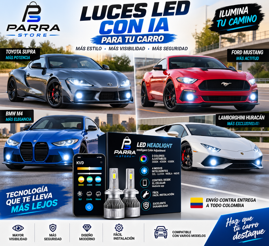 LUCES LED CON IA PARA TU CARRO| 3 COLORES, 4 MODOS | PAGA AL RECIBIR