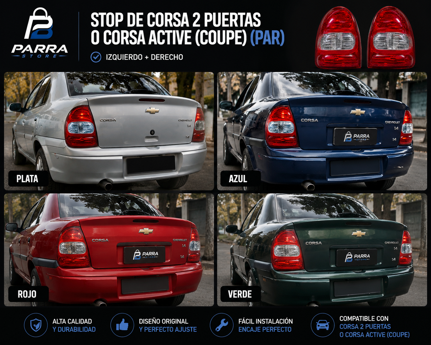 STOP DE CORSA 2 PUERTA (COUPE) (PAR)
