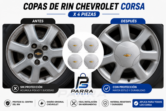 COPAS DE RIN CHEVROLET CORSA (4 PIEZAS)