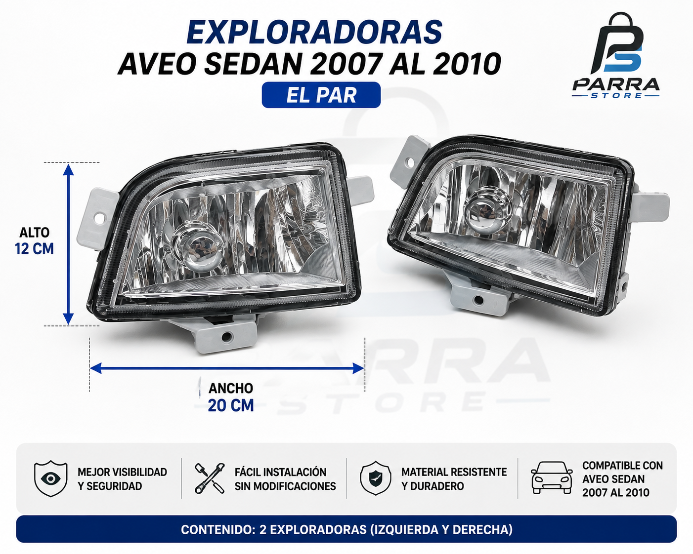 EXPLORADORAS  DE AVEO SEDAN 2007-2010 (PAR)