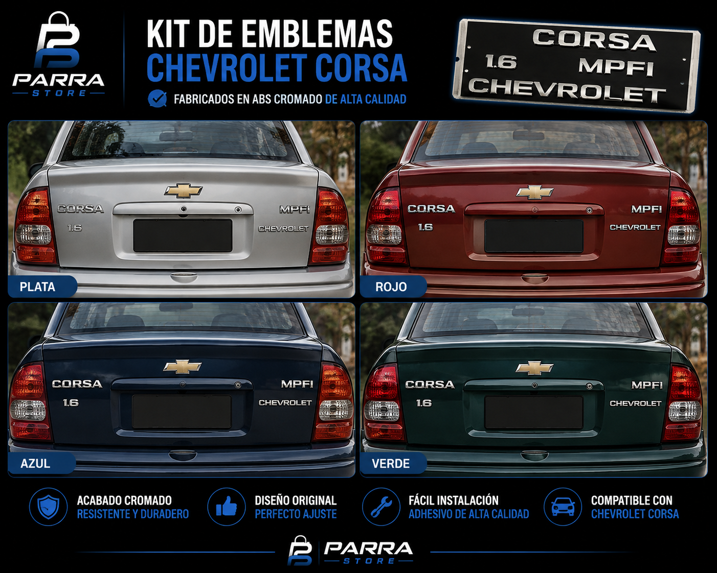 KIT EMBLEMAS CORSA