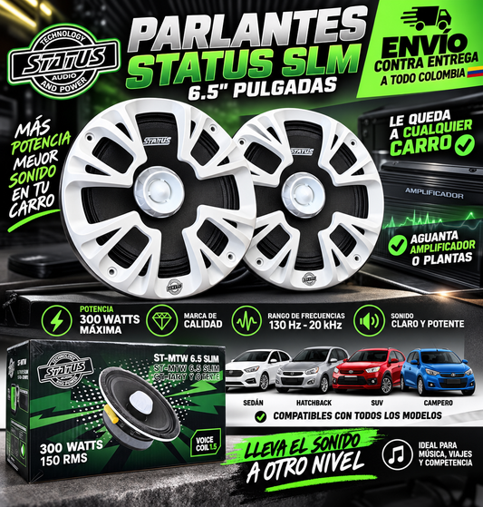PARLANTES PARA TU CARRO SOLO CALIDAD - STATUS SLM 6.5 PULGAS