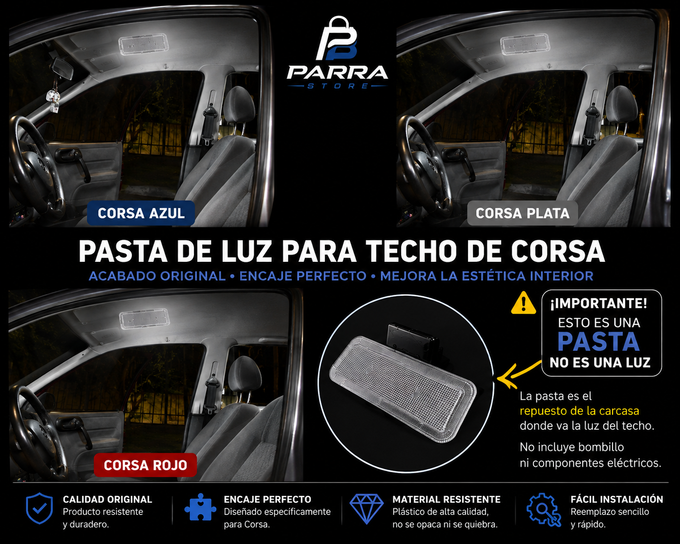 PASTA DE LUZ PARA TECNO CORSA