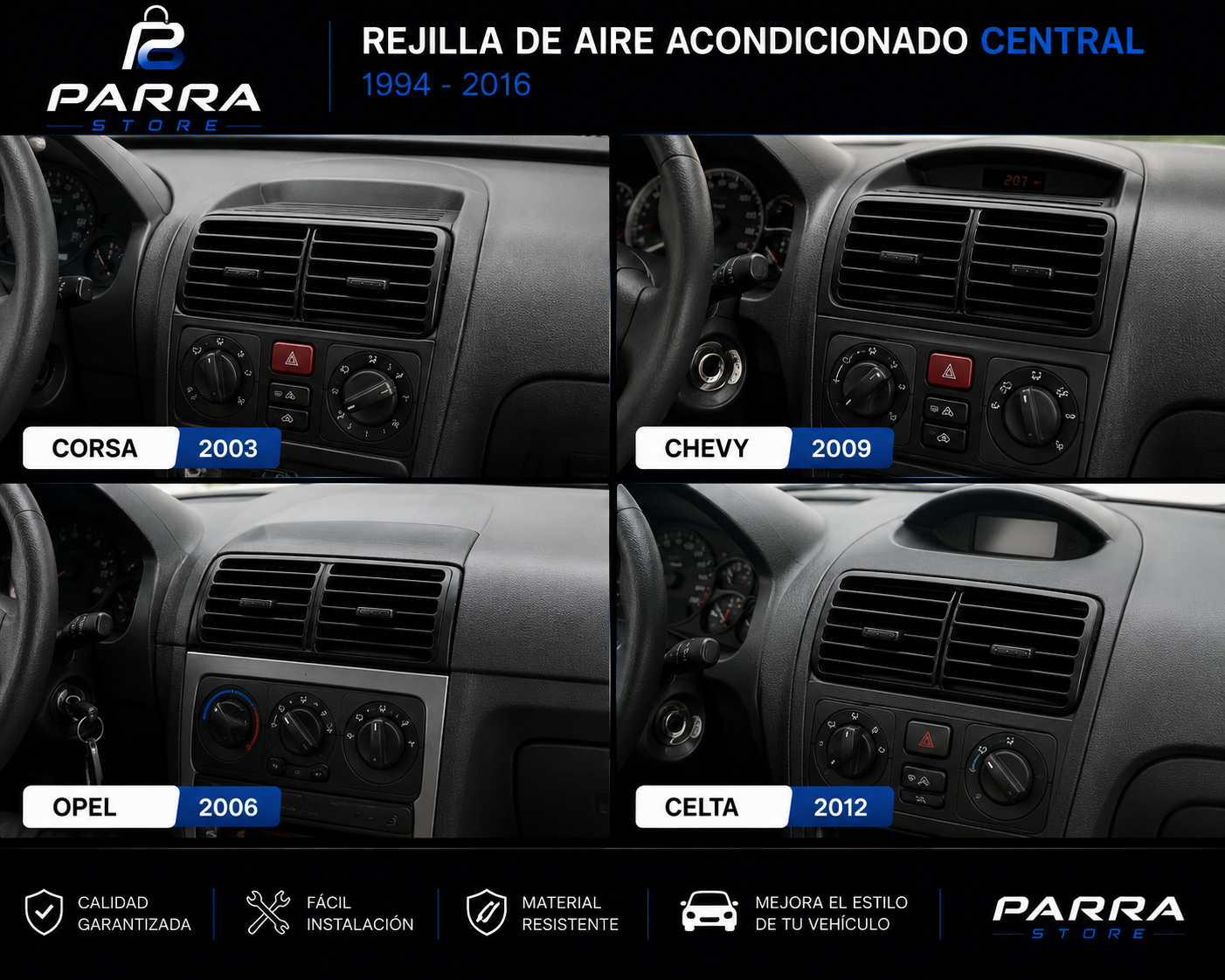 REJILLA DE AIRE ACONDICIONADO CORSA 1994-2016