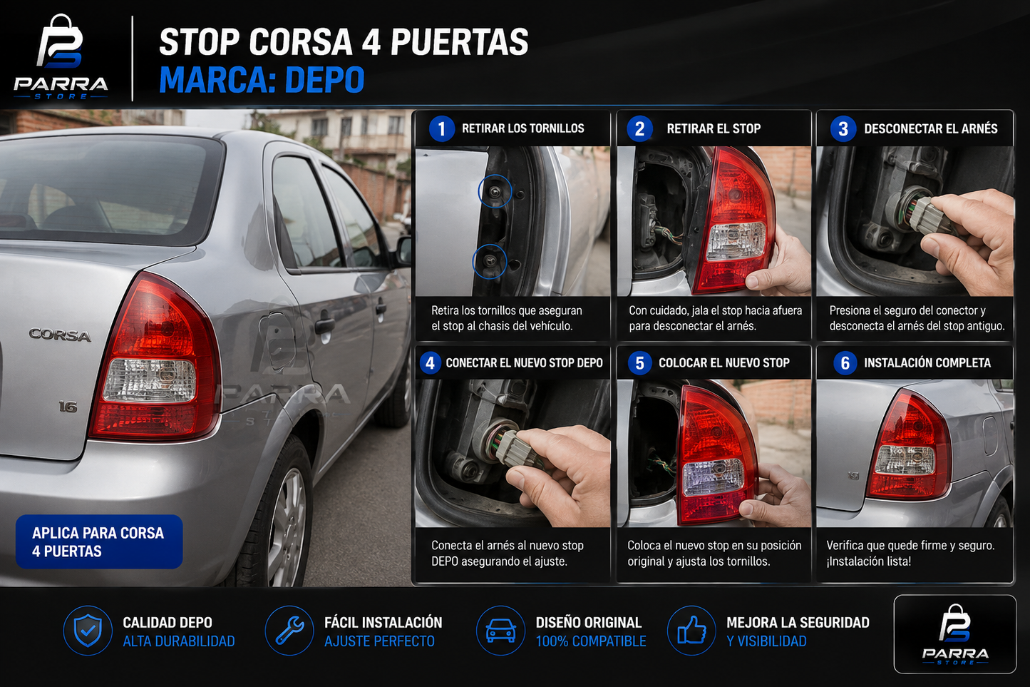STOP CORSA 4 PUERTA MARCA DEPO (UNIDAD)