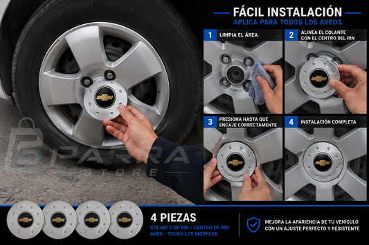 COLANTE DE RIN O CENTRO RIN PARA AVEO(4 PIEZAS)