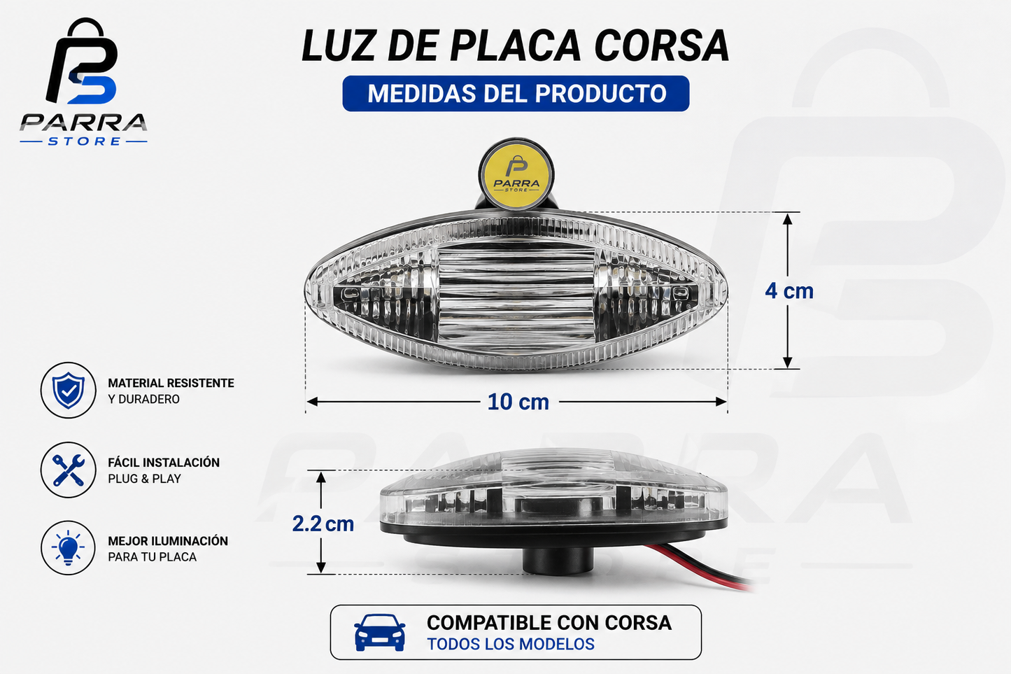 LUZ PLACA CORSA